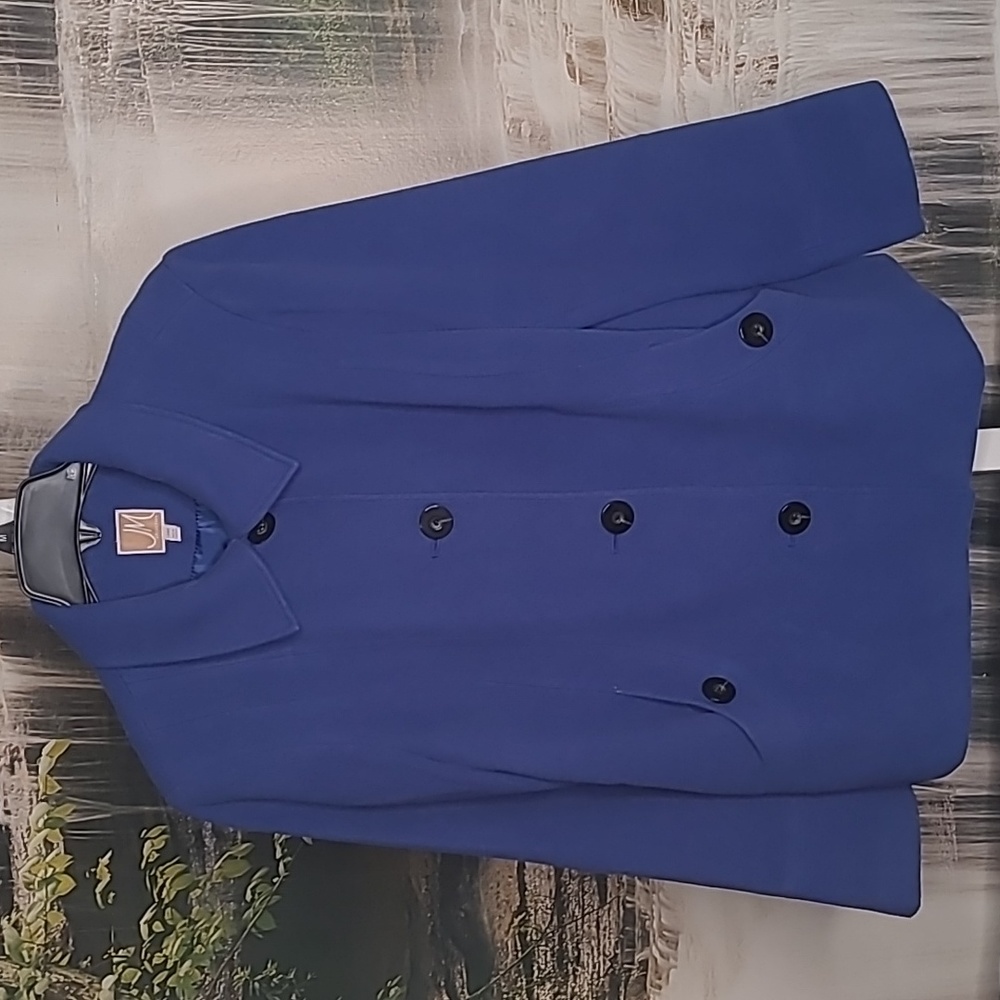 JM Collection Womens Large sharp bright blue business suit coat dress jacket